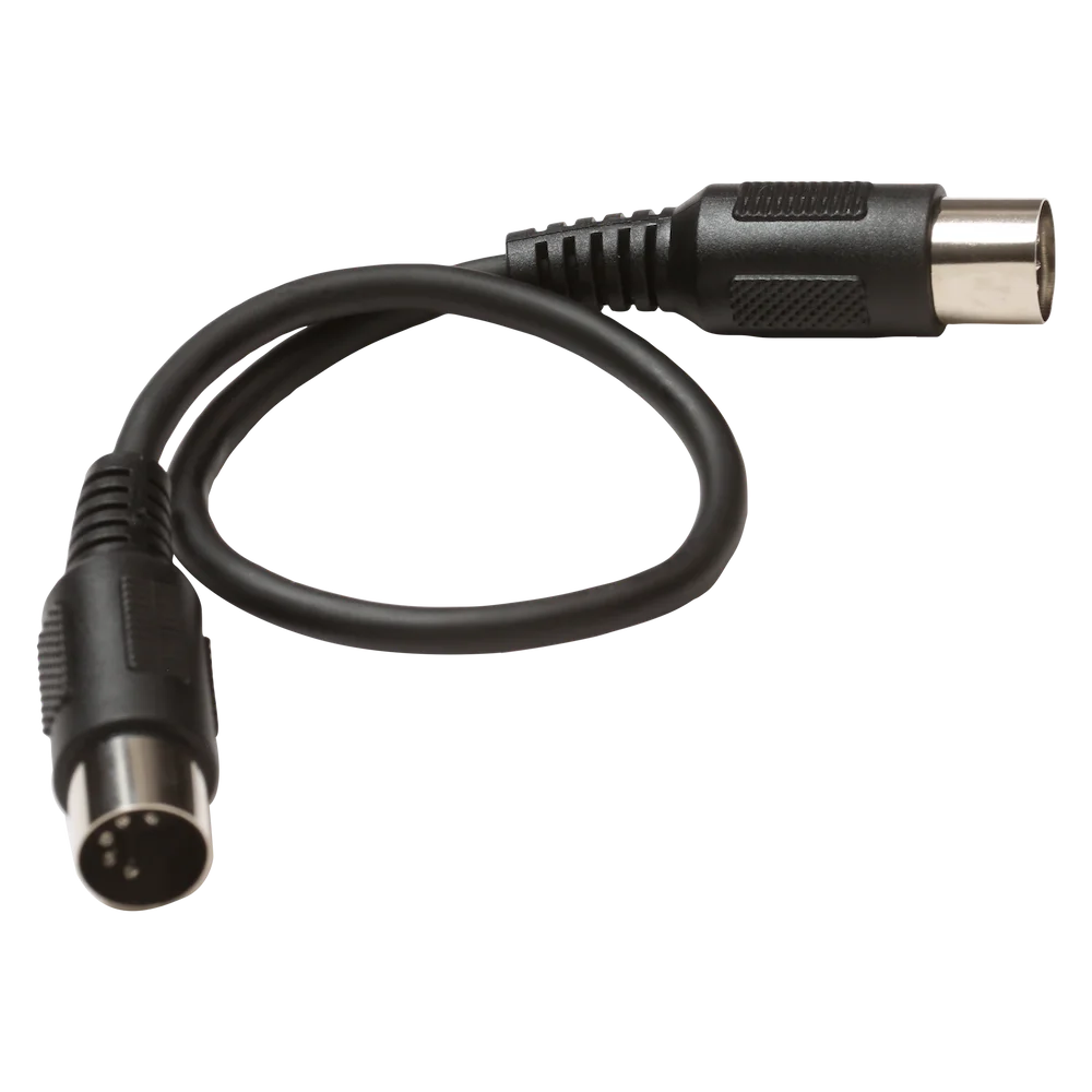 MIDI Cable, 12", 5-pin to 5-pin with Molded Connector Shells