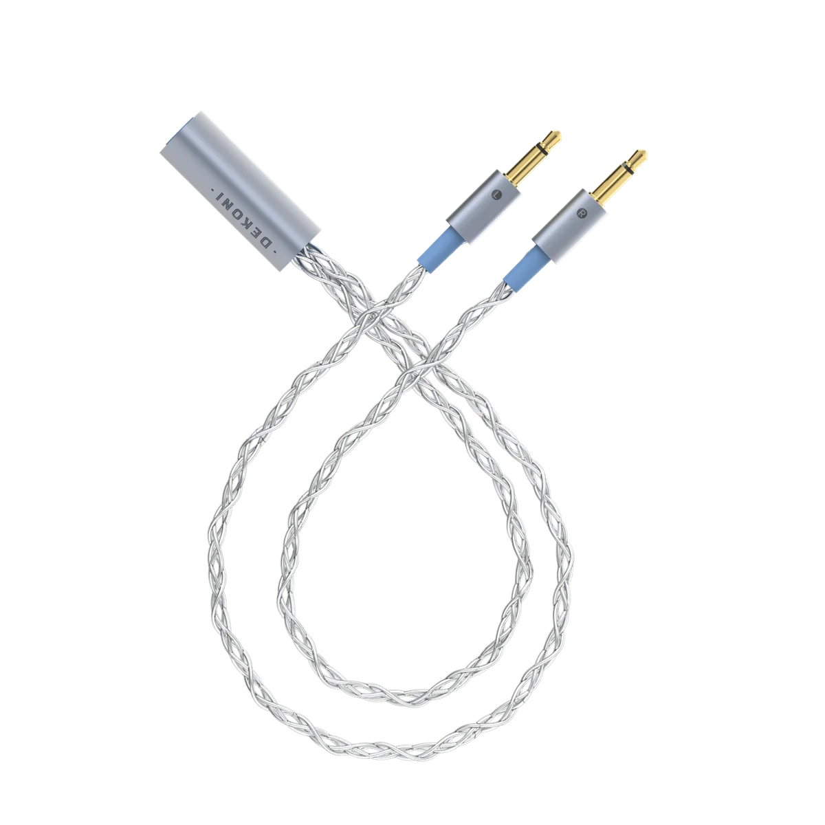 Ensemble Postsplit 3.5mm Connectors with Silver Braided Cable