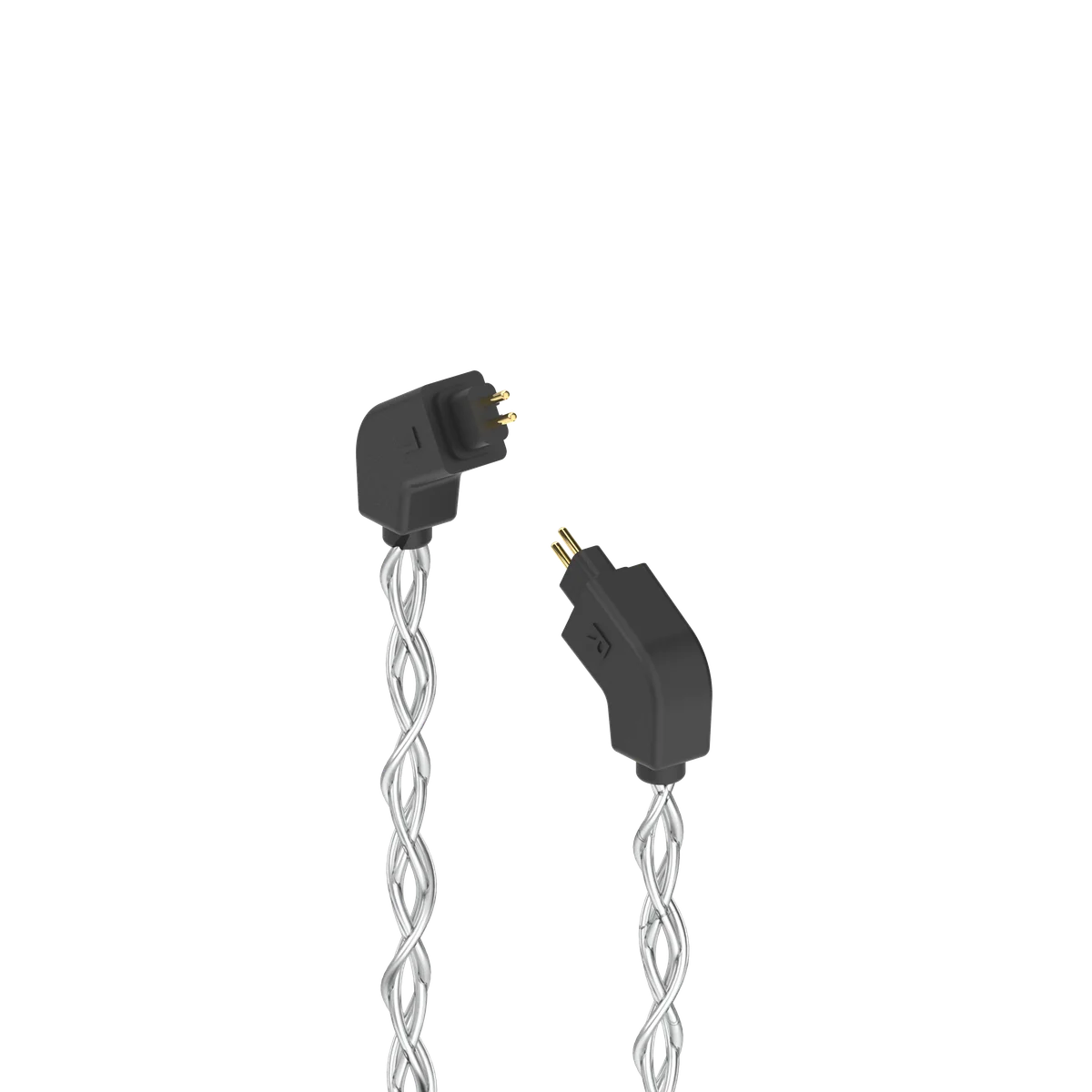 Ensemble Post-Split 2-Pin IEM Connectors with Silver Braided Cable