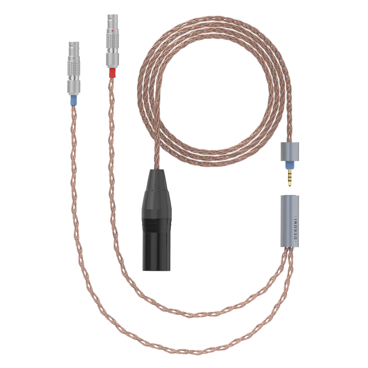 Dekoni Audio Ensemble 4-Pin XLR 52" PCUHD Cable with 2 Pin Utopia Lemo Headphone Connectors