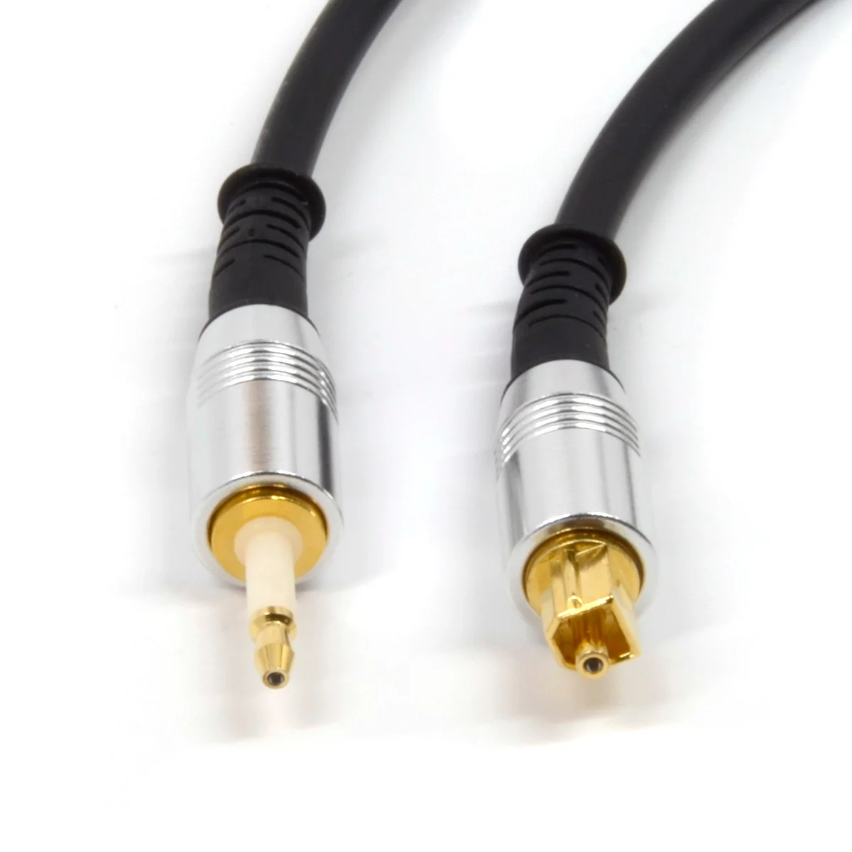 TOSLINK to MiniPlug Optical Cable with Metal Connectors