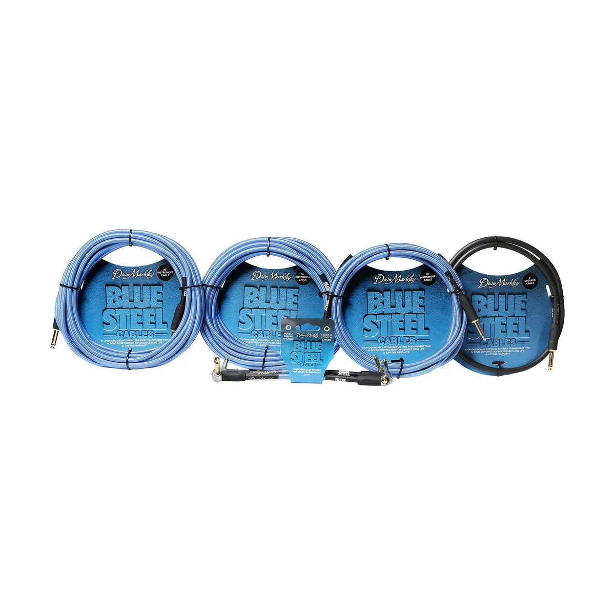 Blue Steel Instrument Cable, 10 Ft., Straight to Right Angle