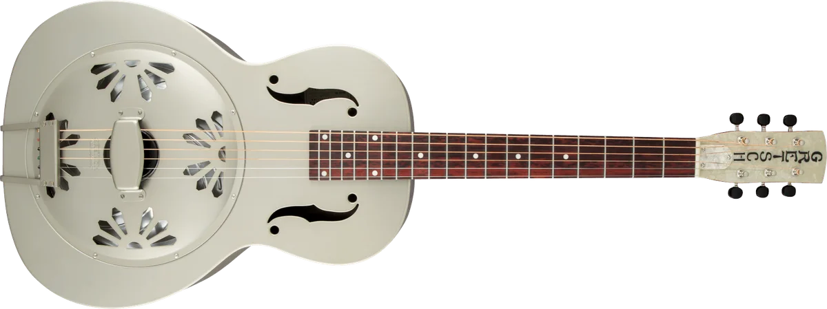 G9201 Honey Dipper Round-Neck Brass Body Biscuit Cone Resonator Guitar