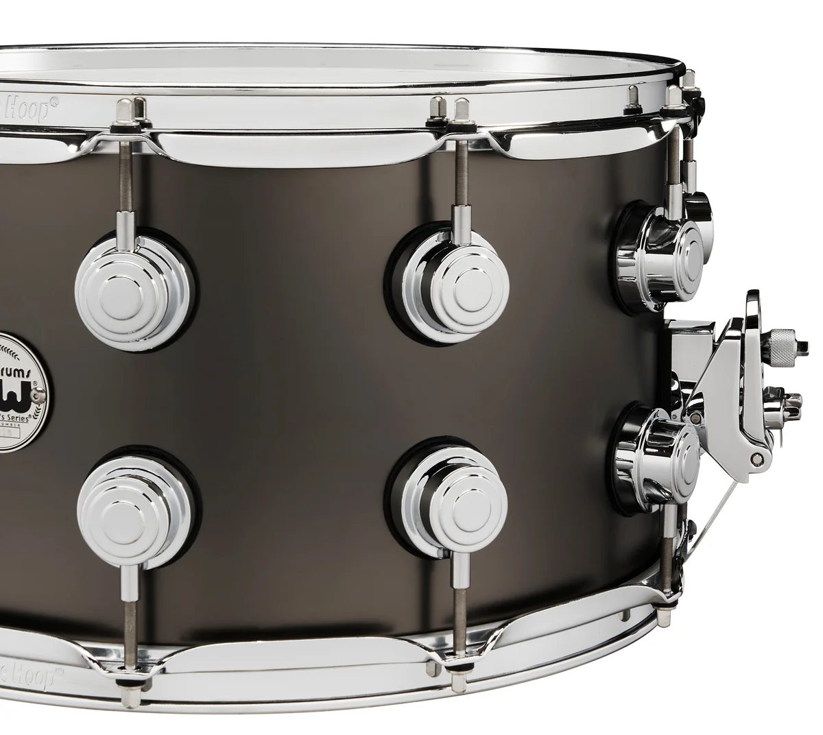 Satin Black over Brass Snare 8x14