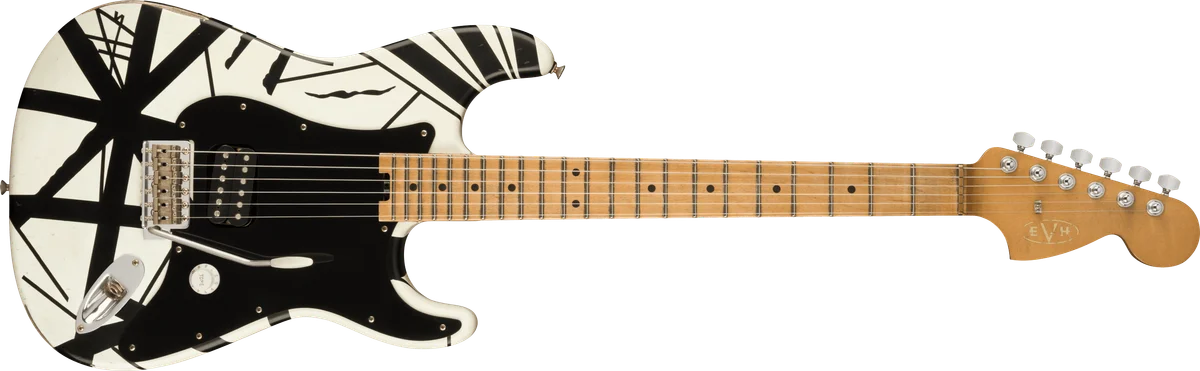 Striped Series '78 Eruption, Maple Fingerboard, White with Black Stripes Relic