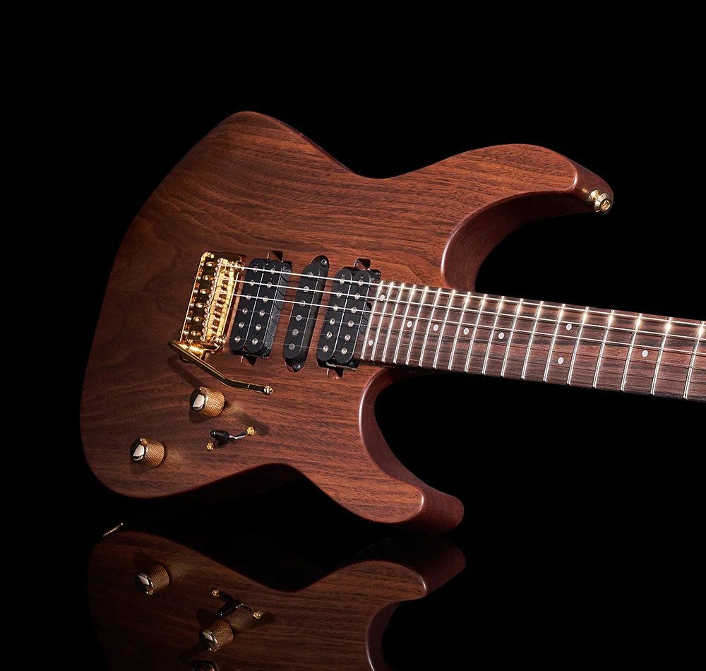 MJ DK24 HSH 2PT E Mahogany with Figured Walnut