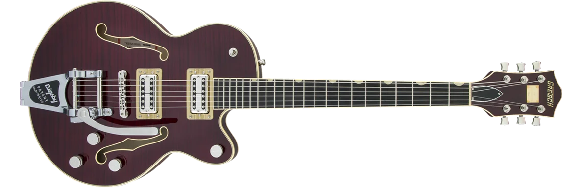 G6659TFM Players Edition Broadkaster Jr. Center Block Single-Cut with String-Thru Bigsby and Flame Maple