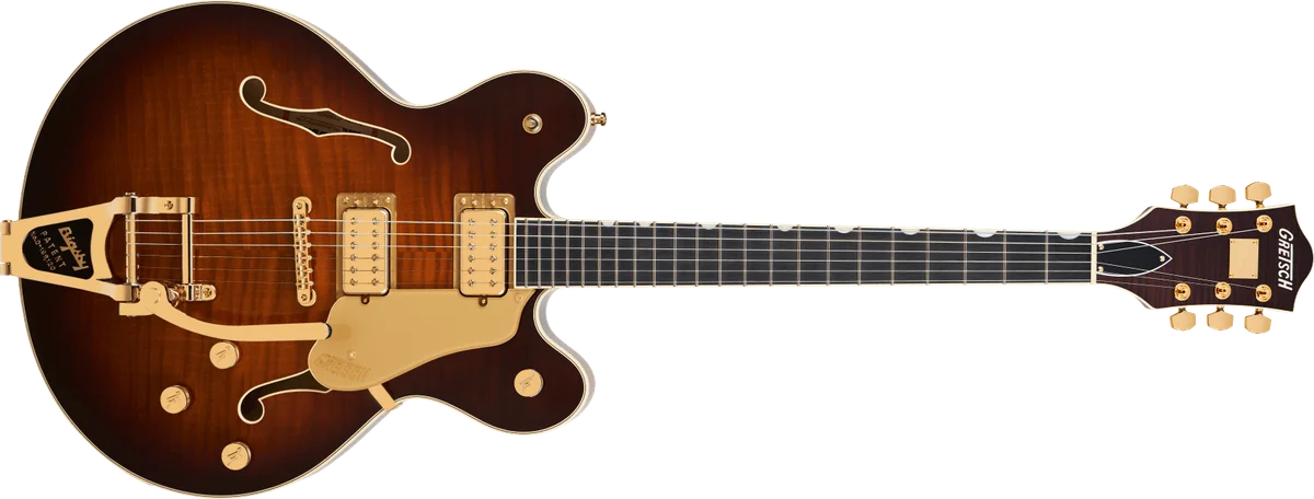 Broadkaster LX Figured Center Block with String-Thru Bigsby and Gold Hardware