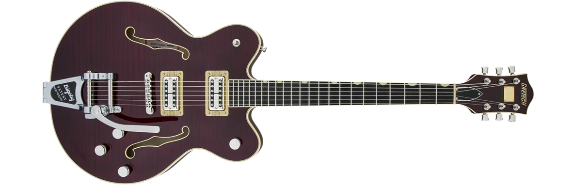 G6609TFM Players Edition Broadkaster Center Block Double-Cut with String-Thru Bigsby and Flame Maple