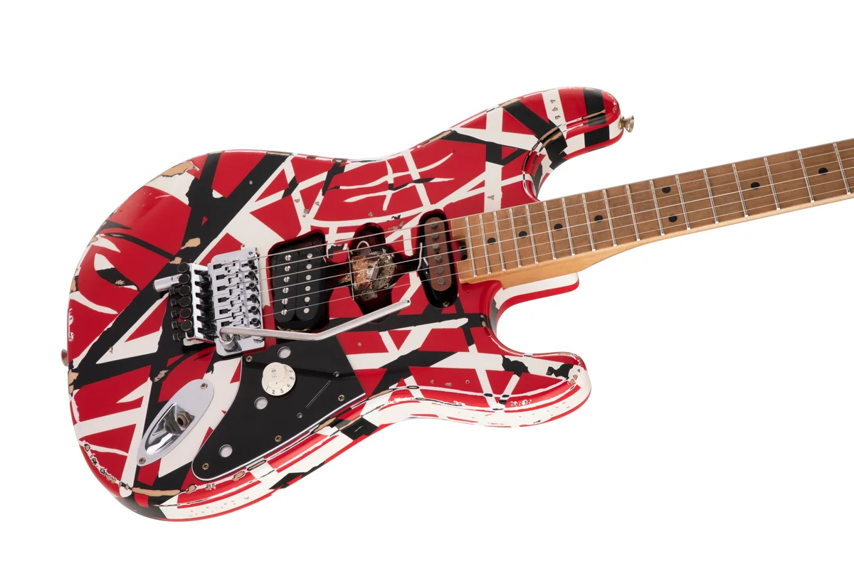 Striped Series Frankenstein Frankie, Maple Fingerboard, Red with Black Stripes Relic