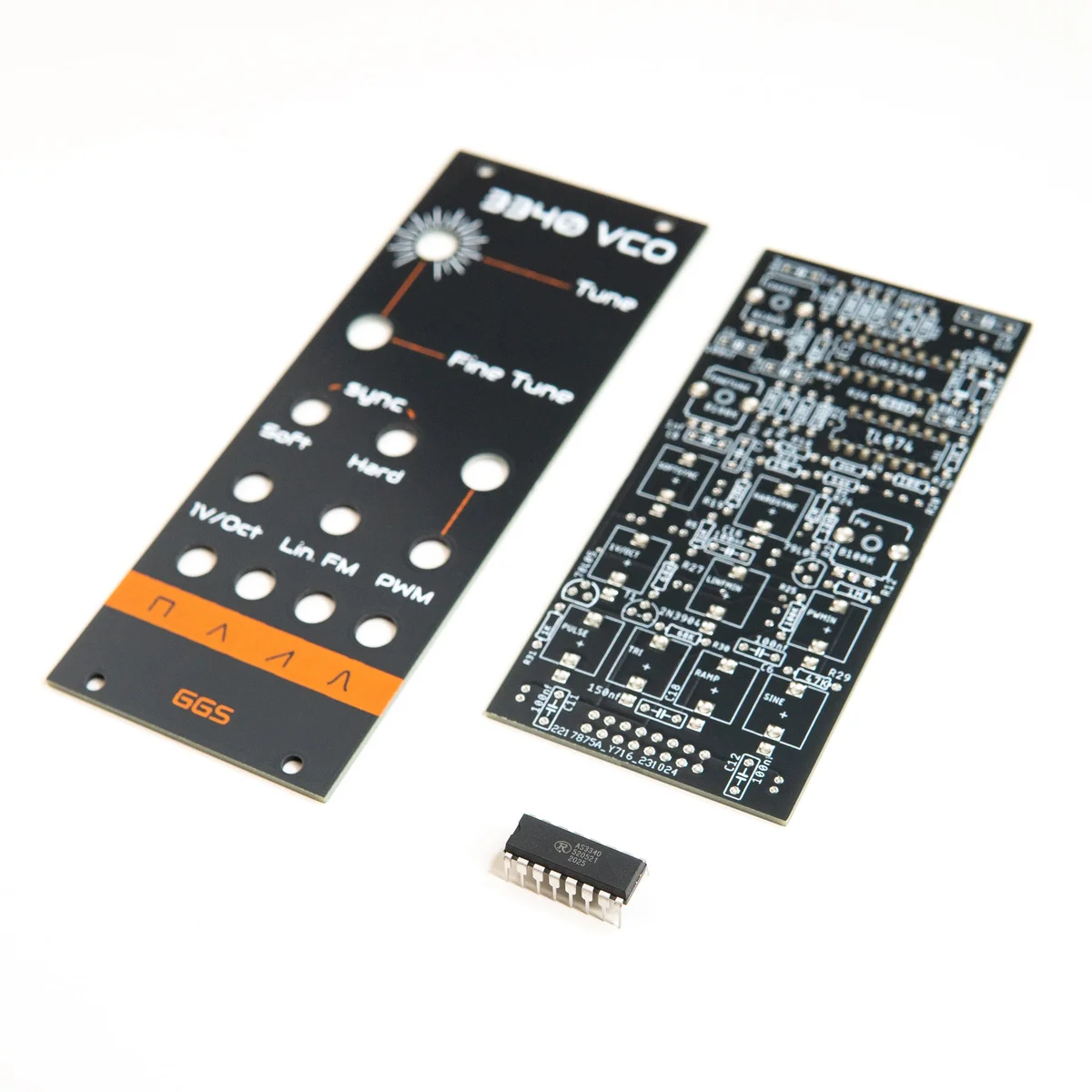 3340 VCO PCB and Front Panel with AS3340 IC