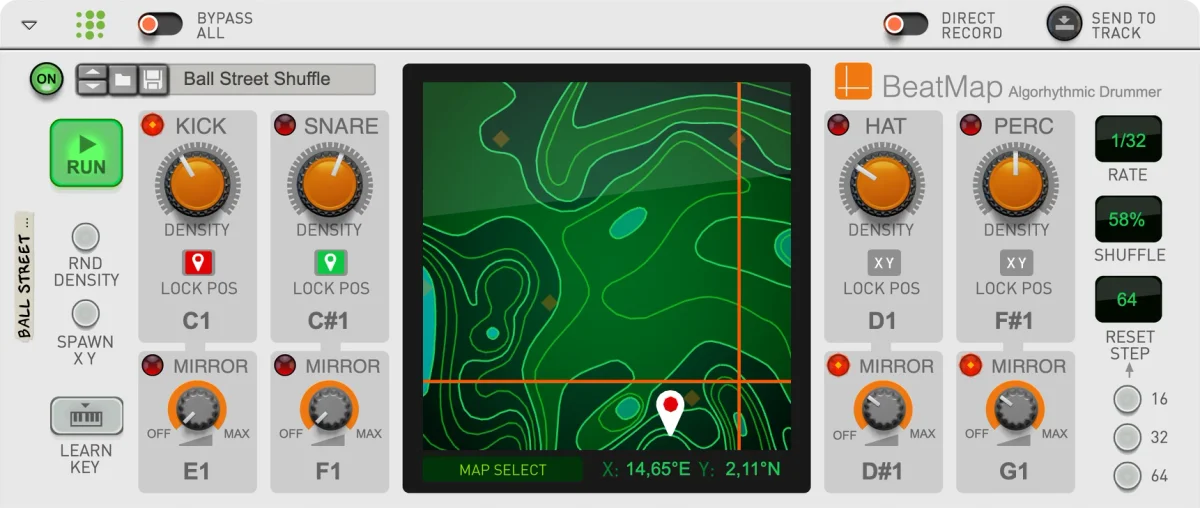 Beat Map Algorhythmic Drummer